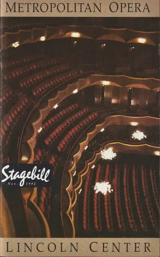 Metropolitan Opera, STAGEBILL Nov. 1992: Programmheft Giacomo Puccini MADAMA BUTTERFLY November 12 1992. 