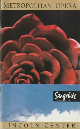 Metropolitan Opera, STAGEBILL Nov. 1994: Programmheft Giuseppe Verdi RIGOLETTO November 8 1994. 