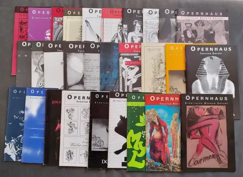 Städtische Bühnen Erfurt, Dietrich Taube: Konvolut von 29 Programmheften Musiktheater Bühnen Erfurt Ära Taube. 