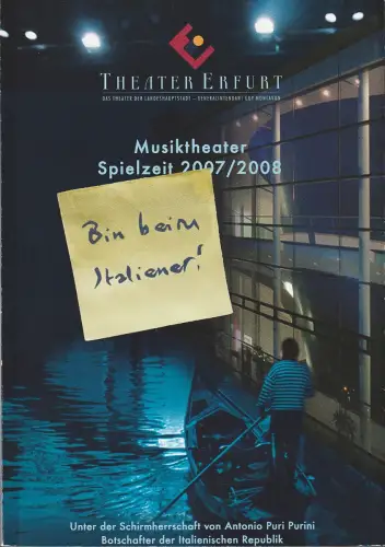 Theater Erfurt, Guy Montavon: THEATER ERFURT - SPIELZEITVORSCHAU 2007 / 2008 Musiktheater. 