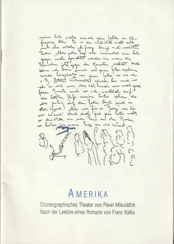 Städtische Bühnen Freiburg, Friedrich Schirmer, Rainald Endrass, Manuela Wurch: Programmheft Pavel Mikulastik AMERIKA Premiere 16. Januar 1993 Spielzeit 1992 / 93. 