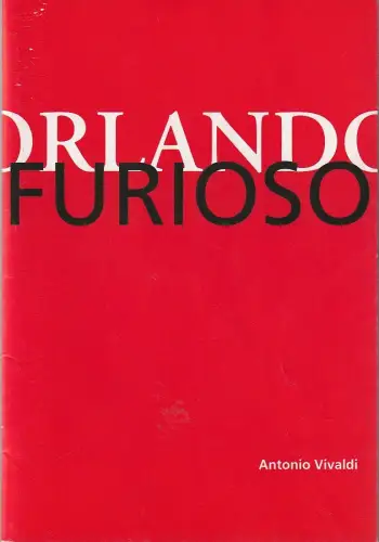 Städtische Bühnen Freiburg im Breisgau, Hans J. Ammann, Matthias Lutz: Programmheft Antonio Vivaldi ORLANDO FURIOSO Premiere 26. Mai 1995 Spielzeit 1994 / 95 Nr. 14. 