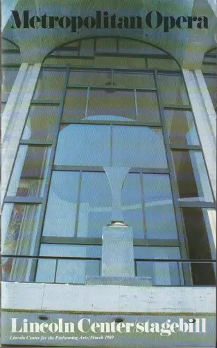 Metropolitan Opera, Stagebill Vol. XVI No. 7 March 1989: Programmheft Giuseppe Verdi RIGOLETTO March 31 1989 Metropolitan Opera. 
