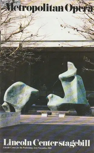 Metropolitan Opera, Stagebill Vol. XVI No. 3 November 1988: Programmheft CAVALLERIA RUSTICANA / PAGLIACCI November 4 1988 Metropolitan Opera. 