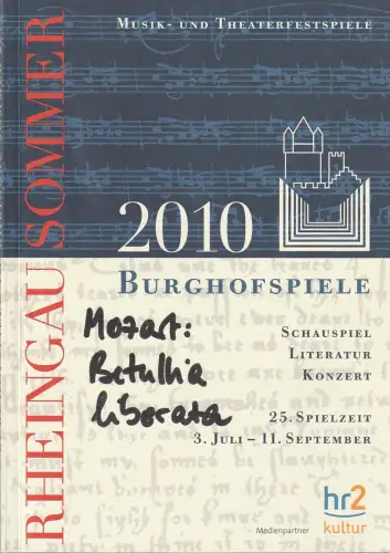 Burghofspiele Eltville am Rhein, Bruno M. Brogsitter, Eva Lüdgen, Tina Schmitt: Programmheft BURGHOFSPIELE 2010 3. Juli - 11. September. 