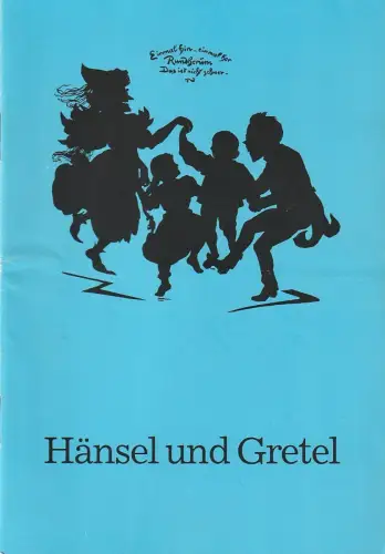 Bühnen der Stadt Bielefeld, Heiner Bruns, Ulrich Burkhardt: Programmheft Engelbert Humperdinck HÄNSEL UND GRETEL Premiere 11. Oktober 1986 Spielzeit 1986 / 87 Heft 7. 