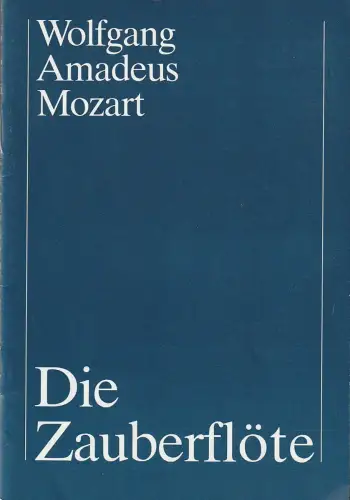 Bühnen der Stadt Bielefeld, Heiner Bruns, Marion Grundmann: Programmheft Wolfgang Amadeus Mozart DIE ZAUBERFLÖTE Premiere 10. September 1988 Spielzeit 1988 / 89 Heft 1. 