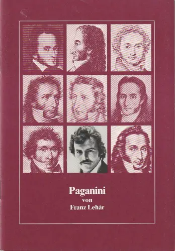 Bühnen der Stadt Bielefeld, Heiner Bruns, Martin Griesemer: Programmheft Franz Lehar PAGANINI Bühnen der Stadt Bielefeld 1982. 
