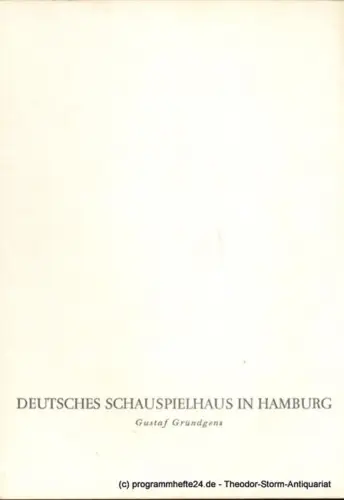 Deutsches Schauspielhaus in Hamburg, Gustaf Gründgens, Penzoldt Günther, Clausen Rosemarie ( Fotos ): Programmheft Die kleine Frau Moliere Deutsches Schauspielhaus 1960. 