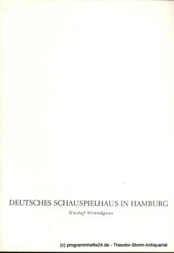 Deutsches Schauspielhaus in Hamburg, Gustaf Gründgens, Penzoldt Günther, Wilken Rolf, Clausen Rosemarie ( Fotos ): Programmheft Zum ersten Male MICHAEL KRAMER. Drama in vier Akten von Gerhart Hauptmann. Sonnabend, 9. September 1961. 1961 / 62 Heft 2. 