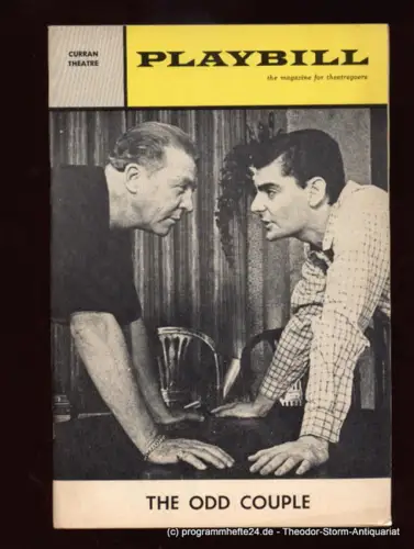 Playbill Curran Theatre: Programmheft Neil Simon THE ODD COUPLE Beginning 7. Februar 1966 The Magazine for Theatregoers. Vol. 3 January 1966 No. 1. 