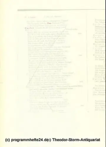 Deutsches Schauspielhaus in Hamburg, Frank Baumbauer, Wilfried Schulz: Programmheft Don Carlos. Ein dramatisches Gedicht von Friedrich Schiller. Premiere 31. März 1996. 