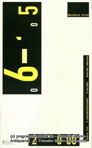 musica via / Bayerischer Rundfunk, Udo Zimmermann, Winrich Hopp: Programmheft musica viva 5. Orchesterkonzert Samstag 6. Mai 2000. Spielzeit 1999 / 2000. 