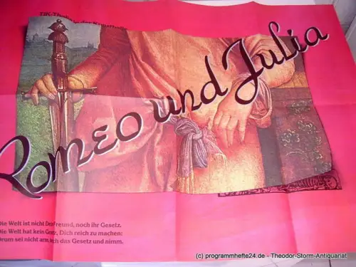 TiK - Thalia in der Kunsthalle, Thalia Theater Hamburg, Peter Striebeck, Volker von Vogel, Wolfgang Schröder: Programmheft Romeo und Julia von William Shakespeare. Theaterplakat. Premiere am 4. Dezember 1983. Spielzeit 1983 / 84. 