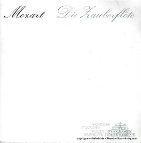 Sächsische Staatsoper Dresden, Semperoper, Christoph Albrecht, Hella bartnig: Programmheft Die Zauberflöte. Spielzeit 2001 / 2002. 