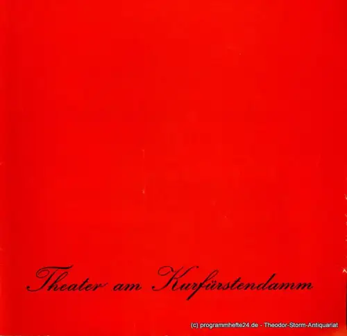 Theater am Kurfürstendamm, Brigitte Wölffer-Wenkel, Michael Haensel: Programmheft Vater einer Tochter. Komödie von Curth Flatow. Spielzeit 1978 / 79 Dezember. 