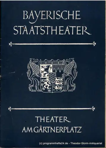 Bayerische Staatstheater, Theater am Gärtnerplatz, Rudolf Hartmann, Walter Boß: Programmheft Martha oder Der Markt zu Richmond. Spielzeit 1954 / 55 Heft 4. 