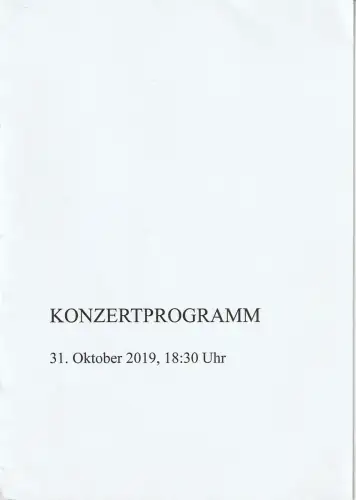 Internationales Opernstudio der Staatsoper Unter den Linden: Programmheft KONZERTPROGRAMM 31. Oktober 2019. 
