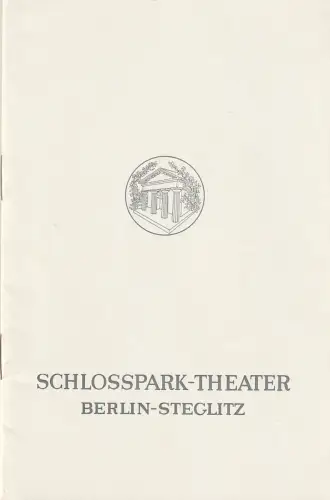 Schlosspark-Theater Berlin-Steglitz, Boleslaw Barlog, Abert Beßler: Programmheft Arthur Miller DER PREIS Spielzeit 1968 / 69 ( 1967 / 68 Heft 152 ). 
