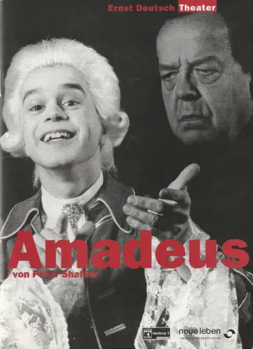 Ernst Deutsch Theater, Isabella Vertes-Schütter, Wolfgang Borchert: Programmheft Peter Shaffer AMADEUS Premiere 26. Februar 1998 Spielzeit 1997 / 1998. 