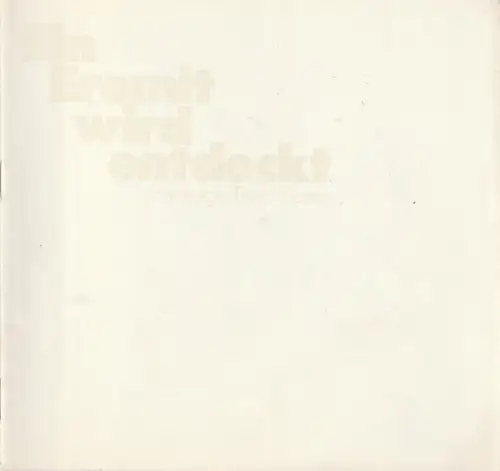 Thalia Theater Hamburg, Boy Gobert, Hanno Lunin, Peter Müller-Buchow, Hans Meyer Veden Probenfotos): Programmheft James Saunders EIN EREMIT WIRD ENTDECKT Thalia Hamburg 1975. 