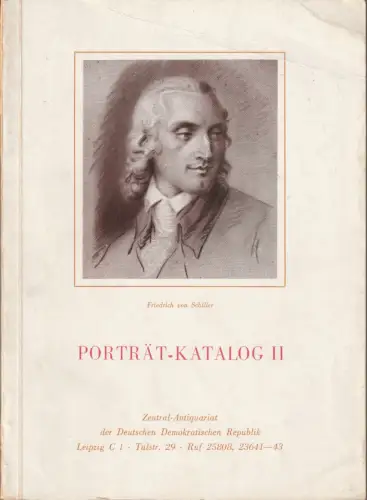 Zentral-Antiquariat der Deutschen Demokratischen Republik Leipzig Abt. Graphik: PORTRÄT-KATALOG II Porträtkatalog. 