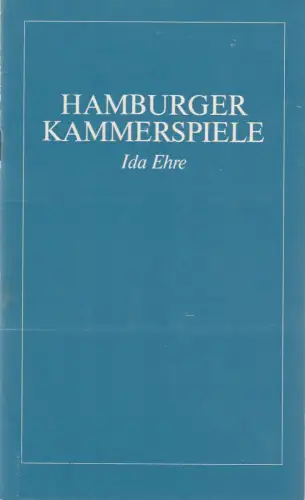 Hamburger Kammerspiele, Ida Ehre, Jan Aust, Wolfgang Kölbel: Programmheft  Walter Jens DIE VERSCHWÖRUNG  Premiere 25. September 1986 Blätter der Hamburger Kammerspiele Spielzeit 1986/87 Heft 2. 