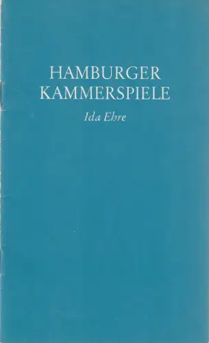 Hamburger Kammerspiele, Ida Ehre, Jan Aust: Programmheft Calderon de la Barca DAME KOBOLD Premiere 16. August 1984 Blätter der Hamburger Kammerspiele Spielzeit 1984/85 Heft 1. 