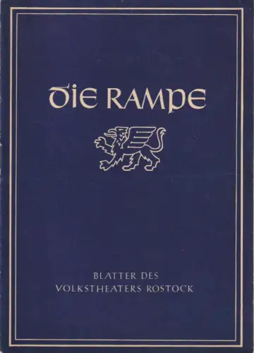 Volkstheater Rostock, Anselm Perten, Hans Fetting: Programmheft Friedrich Schröder HOCHZEITSNACHT IM PARADIES Spielzeit 1954 / 55 Heft 13. 