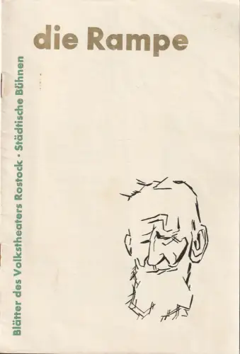 Volkstheater Rostock, Hanns Anselm Perten, Lothar Rückert / Hans Fetting: Programmheft George Bernard Shaw DER ARZT AM SCHEIDEWEG Spielzeit 1957 / 58 Heft 6. 