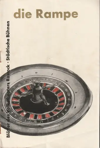 Volkstheater Rostock, Hanns Anselm Perten, Lothar Rückert, Erich Fabia, Georg Hülsse: Programmheft Fjodor M. Dostojewski DER SPIELER Premiere 26. Februar 1959 Spielzeit 1958 / 59 Heft 17. 