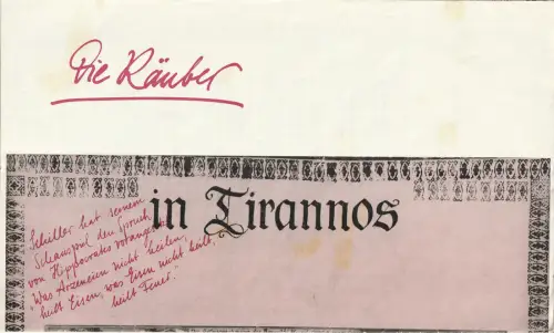 Städtische Theater Karl-Marx-Stadt, Gerhard Meyer, Doris Tschierschky, Ilona Langer: Programmheft Friedrich Schiller DIE RÄUBER Spielzeit 1971 / 72. 