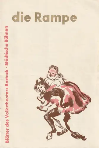 Volkstheater Rostock, Hanns Anselm Perten, Lothar Rückert, Hans Fetting, Georg Hülsse: Programmheft Antonin Dvorak KATINKA UND DER TEUFEL Premiere 5. Januar 1958 Spielzeit 1957 / 58 Heft 19. 