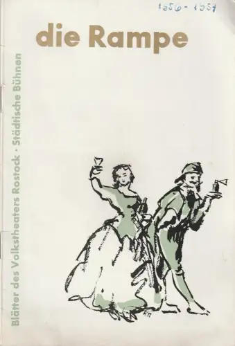 Volkstheater Rostock, Hanns Anselm Perten, Lothar Rückert, Georg Hülsse: Programmheft Gaetano Donizetti RITA / IL CAMPANELLO Premiere 18. August 1956  62. Spielzeit 1956 / 57 Heft 4. 