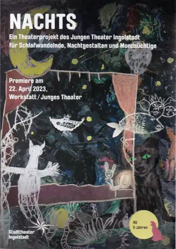 Junges Theater Ingolstadt, Stadttheater Ingolstadt, Knut Weber, Julia Mayr, Teresa Gburek: Programmheft NACHTS Premiere 22. April 2023 Spielzeit 2022 / 23. 