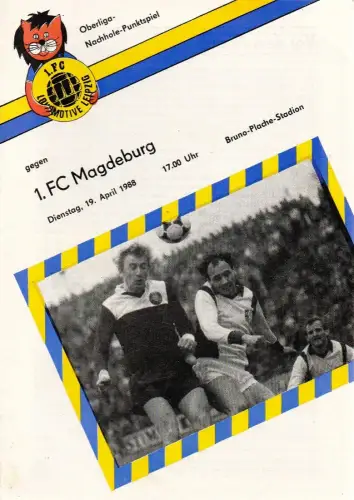 1. FC Lokomotive Leipzig: Programmheft 1. FC Lokomotive Leipzig gegen 1. FC Magdeburg 19. April 1988. 