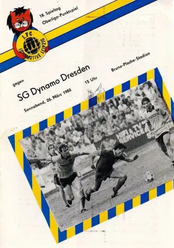 1. FC Lokomotive Leipzig: Programmheft 1. FC Lokomotive Leipzig gegen SG Dynamo Dresden 26. März 1988. 
