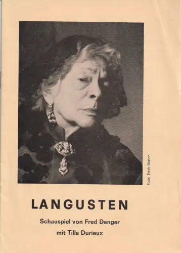 Schweizer Theater-Gastspiele Basel: Programmheft Fred Denger LANGUSTEN 1961. 