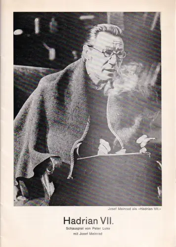 Schweizer Tournee-Theater: Programmheft Peter Luke HADRIAN VII. ca. 1973. 
