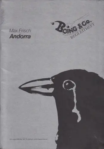 Badische Landesbühne Bruchsal, Rolf P. Parchwitz, Martina Leidig: Programmheft Max Frisch ANDORRA Premiere 20. Januar 1990 Boing Begleitheft. 