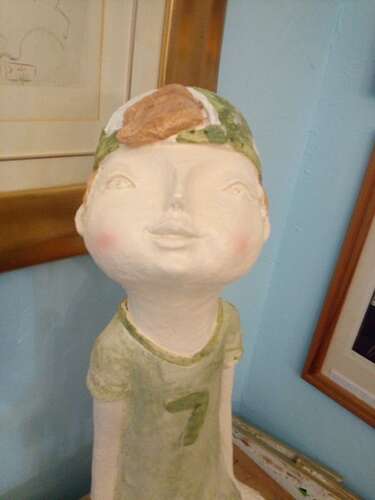 Kantenhocker Mädchen 45 cm Figur Skulptur Garten Outdoor Deko Sabodesign 1