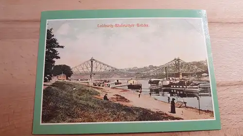 DDR Postkarte Loschwitz Blasewitzer Brücke Raddampfer Pillnitz