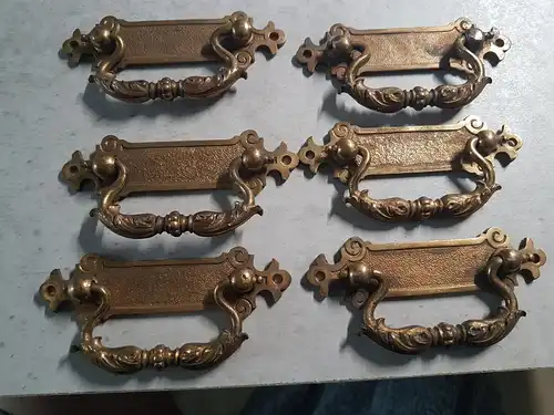 Messing Beschläge um 1900  Original 9 x 2,5  cm (5644)