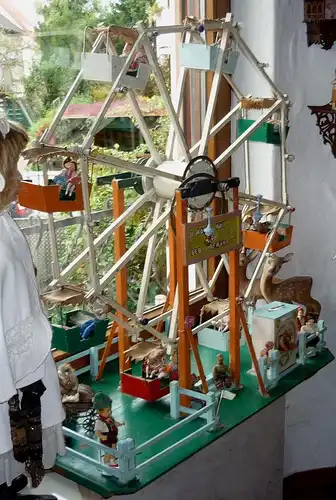 großes, antikes Riesenrad für Puppenstuben-Puppen, einmalige Dekoration für Schaufenster, Ausstellungen usw.