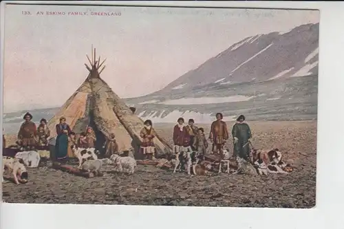 GRÖNLAND - "An Eskimo Family" Schlittenhunde