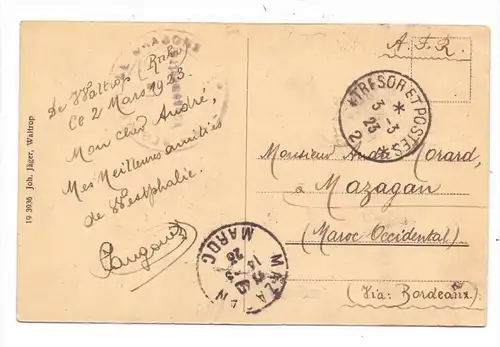 4355 WALTROP, Rektoratsschule, 1923, franz. Militärpost