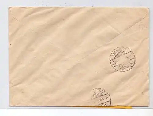 LATVIJA / LETTLAND - 1944, ziviler R-Brief, Michel Ostland 8 & 14, 5.5.44, RIGA