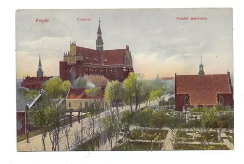 WESTPREUSSEN - PELPLIN, Strassenpartie mit Kirche, 1908