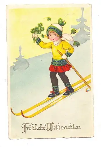 KINDER - Mädchen beim Skilaufen, 1933