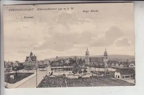 7290 FREUDENSTADT, Postamt, Evangelische Kirche, 1914